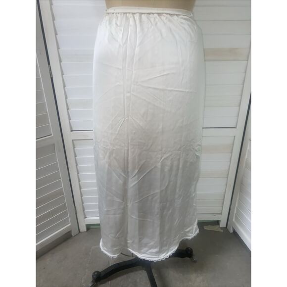 Sears Vintage Half Slip 31” Long Egg Shell White Nylon With Lace Hem Sz Small - Picture 3 of 5